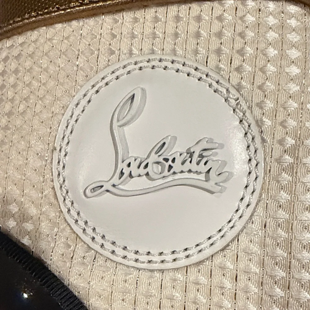 Christian Louboutin White and Gold Threaded Orlando High-Tops